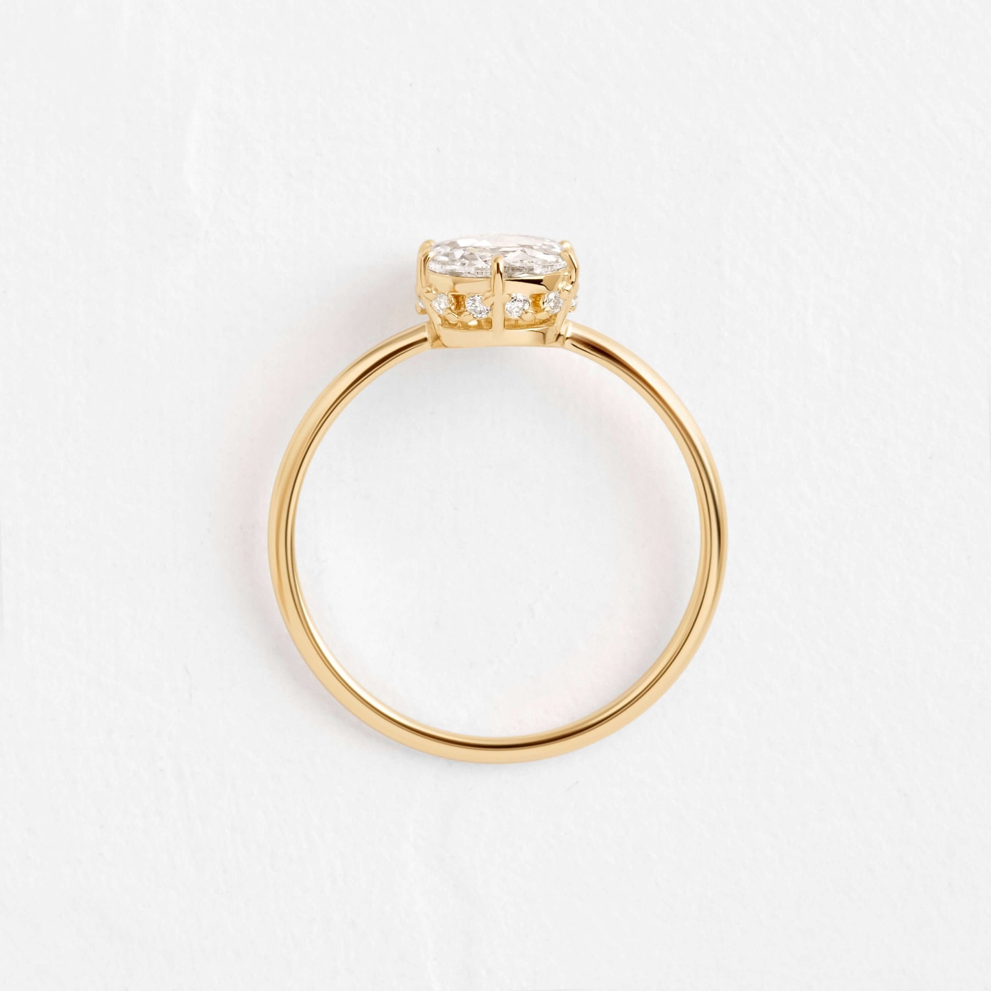 Hidden Halo-Rose Cut Lab Grown Diamond Engagement Ring