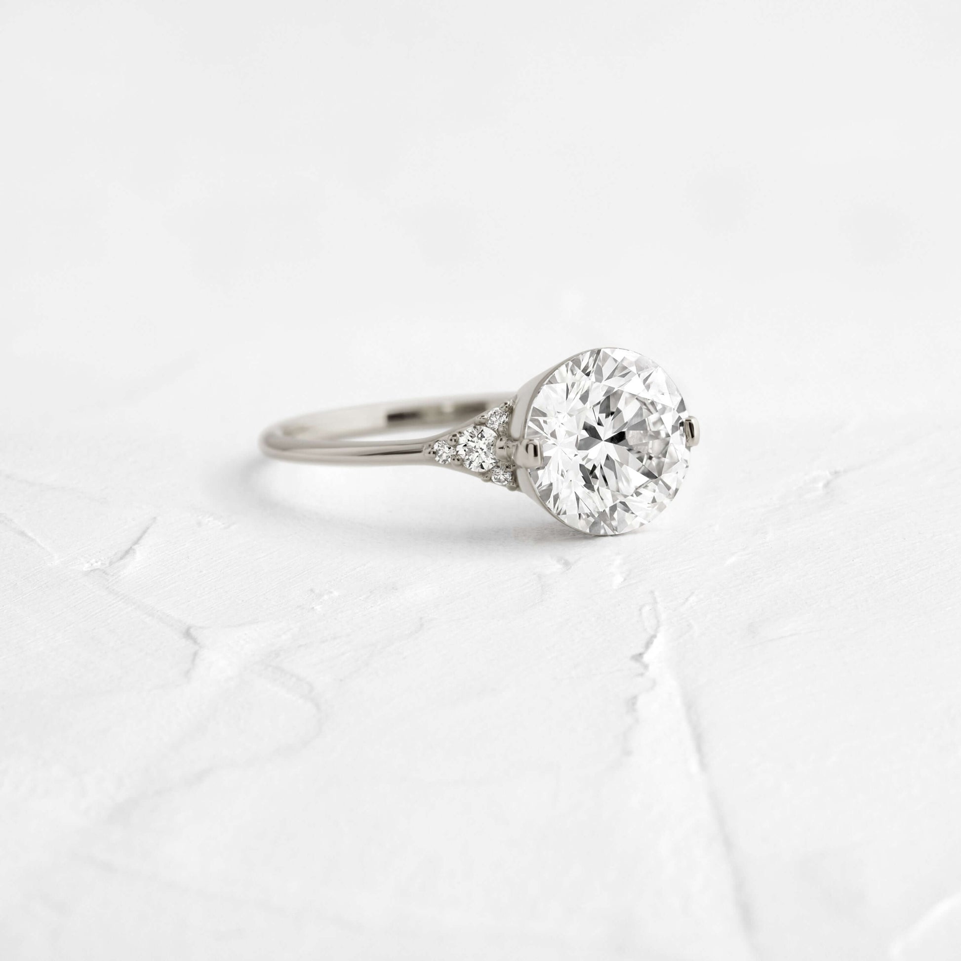 Cluster-Round Lab Grown Diamond Engagement Ring