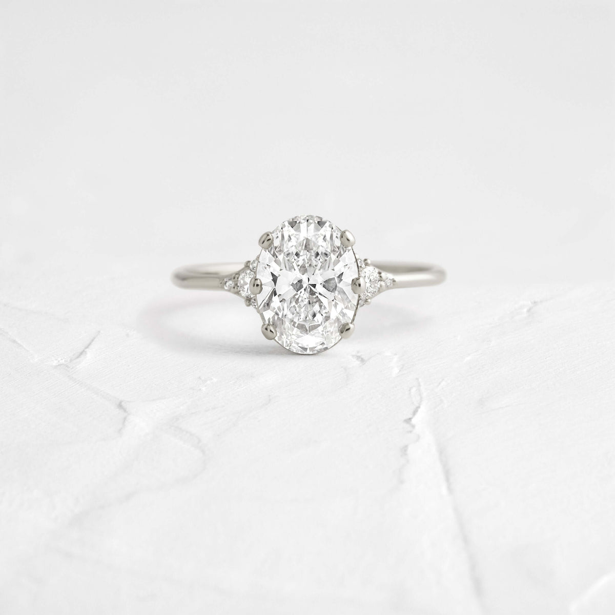 Cluster-Oval Lab Grown Diamond Engagement Ring
