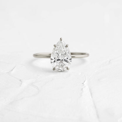 Solitaire-Pear Lab Grown Diamond Engagement Ring