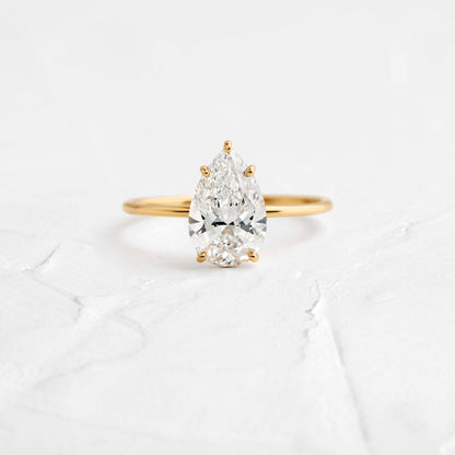 Solitaire-Pear Lab Grown Diamond Engagement Ring