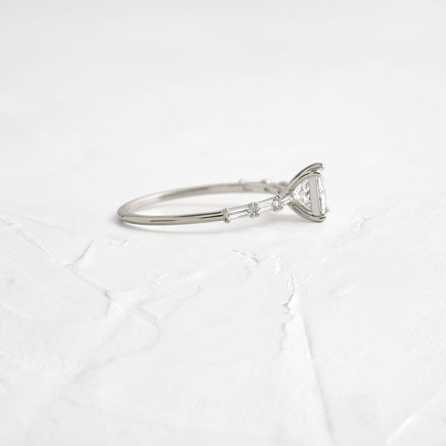 Pave-Princess Lab Grown Diamond Engagement Ring