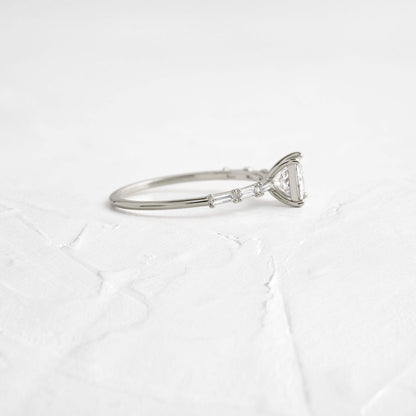 Pave-Princess Lab Grown Diamond Engagement Ring