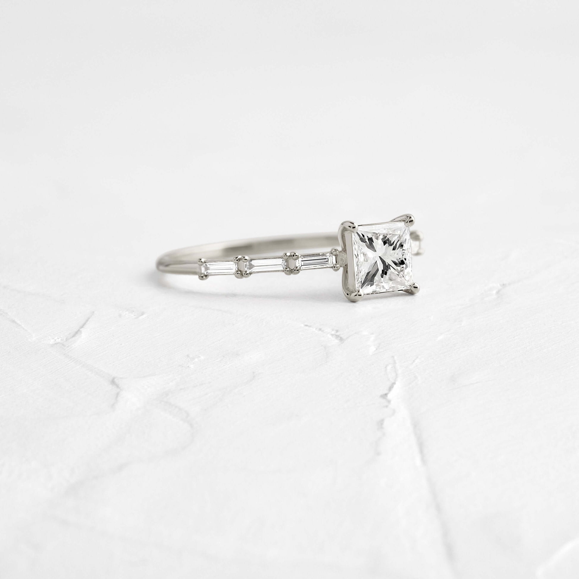 Pave-Princess Lab Grown Diamond Engagement Ring
