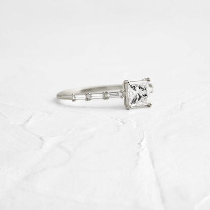 Pave-Princess Lab Grown Diamond Engagement Ring