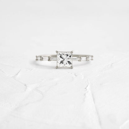 Pave-Princess Lab Grown Diamond Engagement Ring