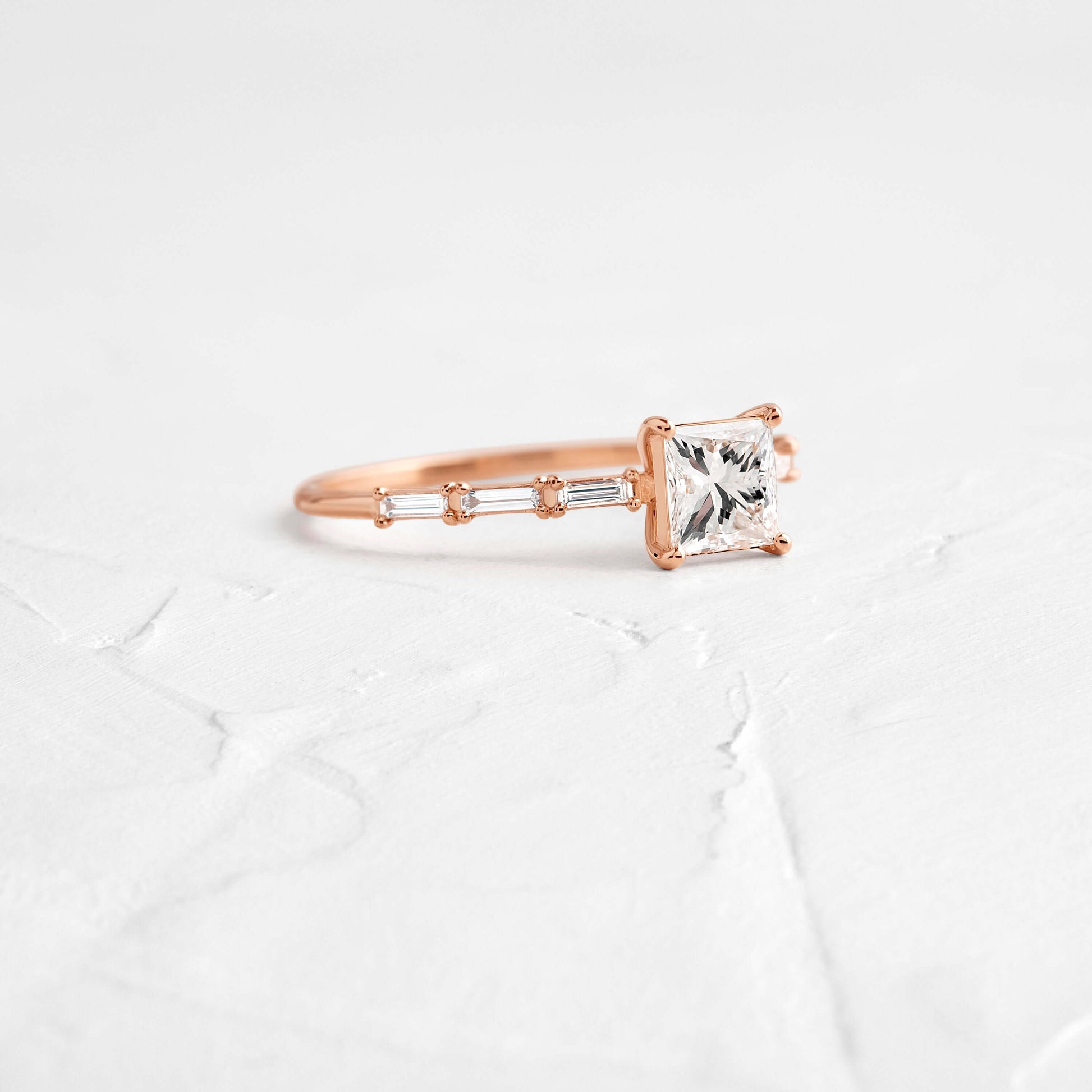 Pave-Princess Lab Grown Diamond Engagement Ring