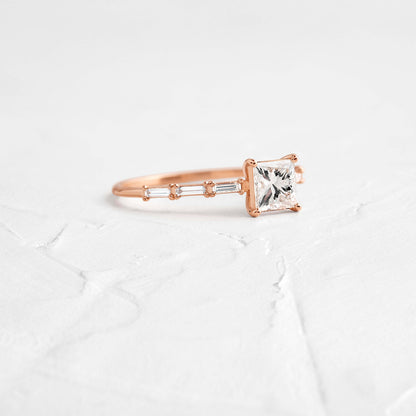 Pave-Princess Lab Grown Diamond Engagement Ring