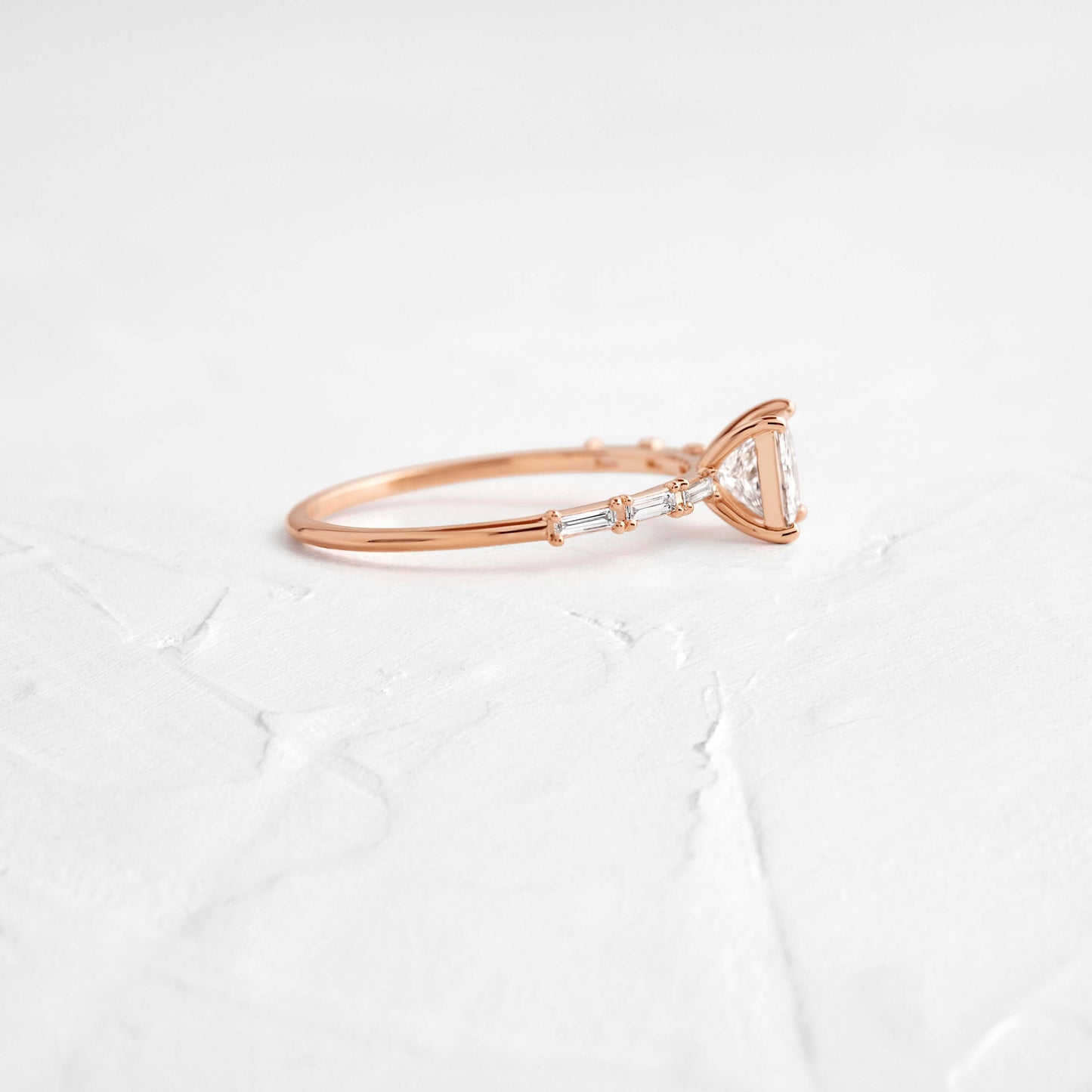 Pave-Princess Lab Grown Diamond Engagement Ring