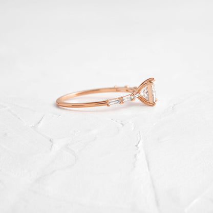 Pave-Princess Lab Grown Diamond Engagement Ring
