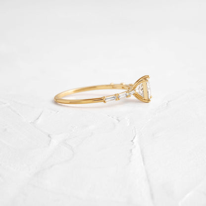 Pave-Princess Lab Grown Diamond Engagement Ring