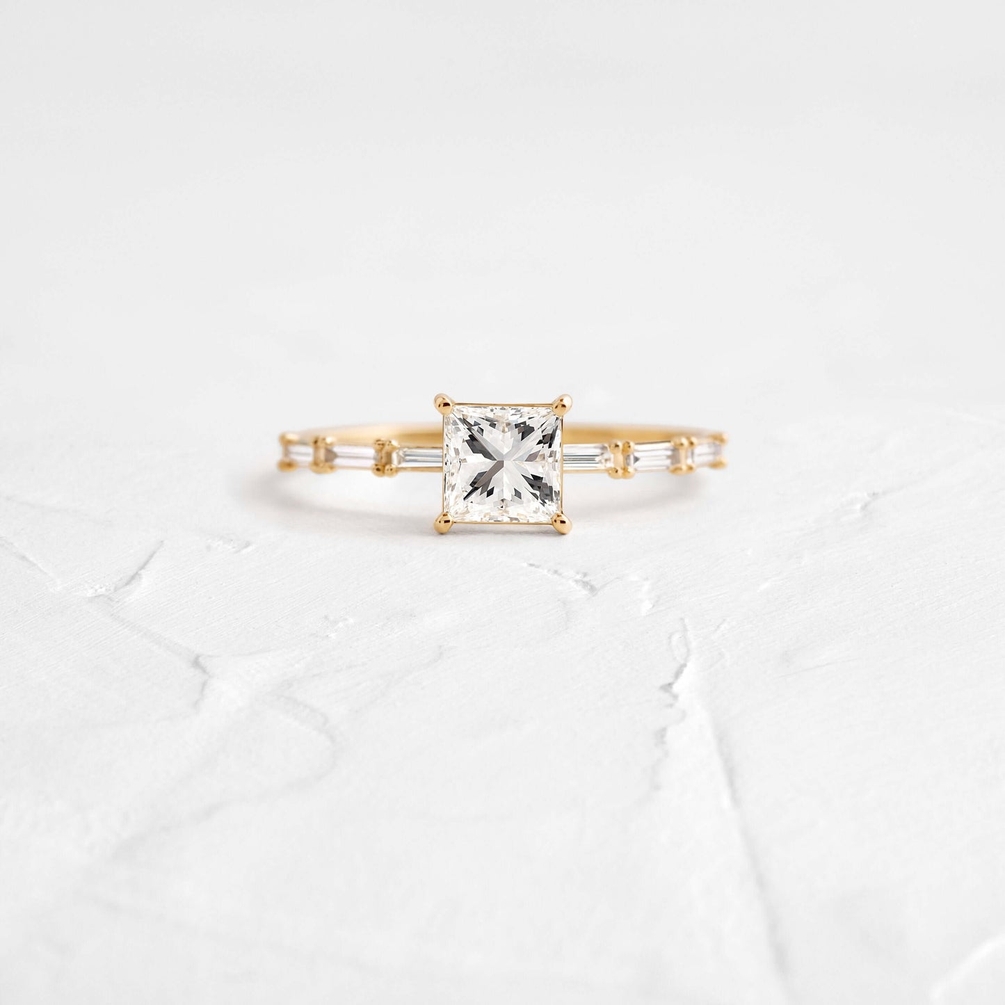 Pave-Princess Lab Grown Diamond Engagement Ring