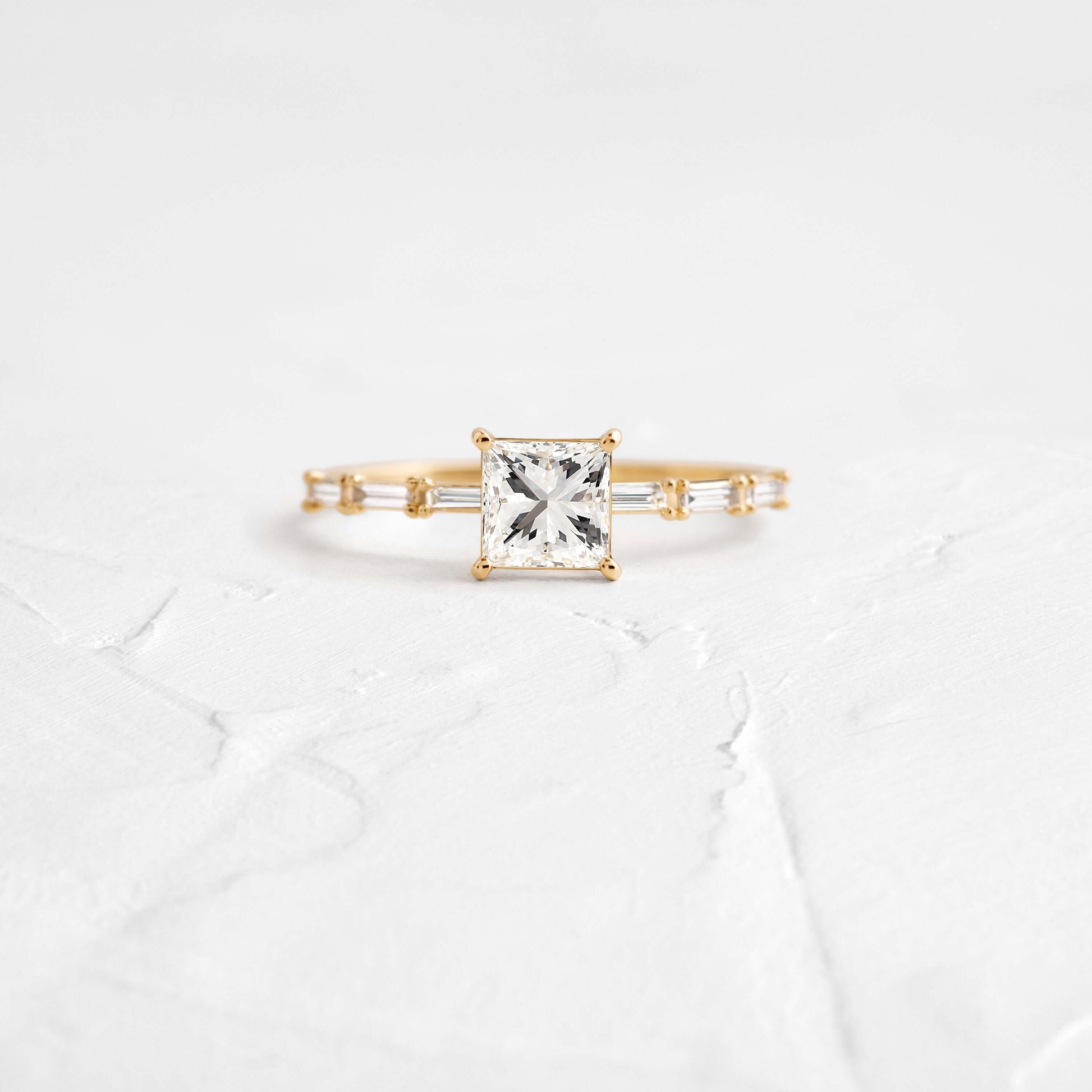 Pave-Princess Lab Grown Diamond Engagement Ring