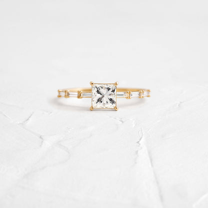 Pave-Princess Lab Grown Diamond Engagement Ring