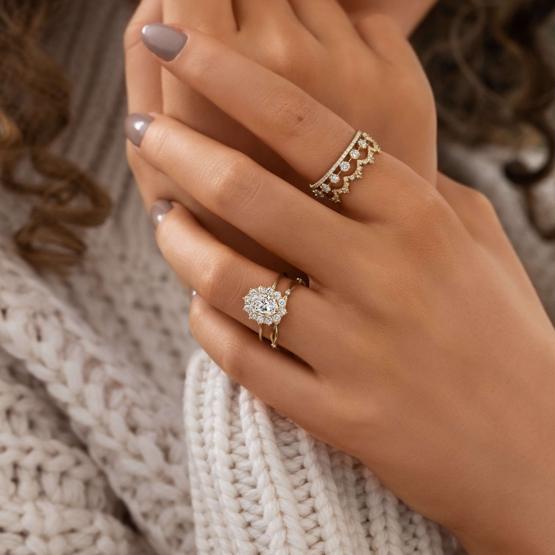 Halo-Oval Lab Grown Diamond Engagement Ring