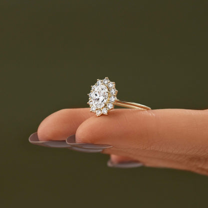 Halo-Oval Lab Grown Diamond Engagement Ring