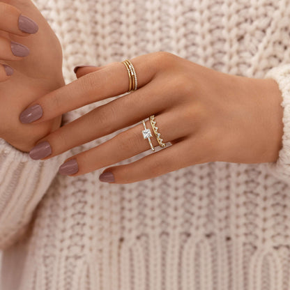 Pave-Princess Lab Grown Diamond Engagement Ring