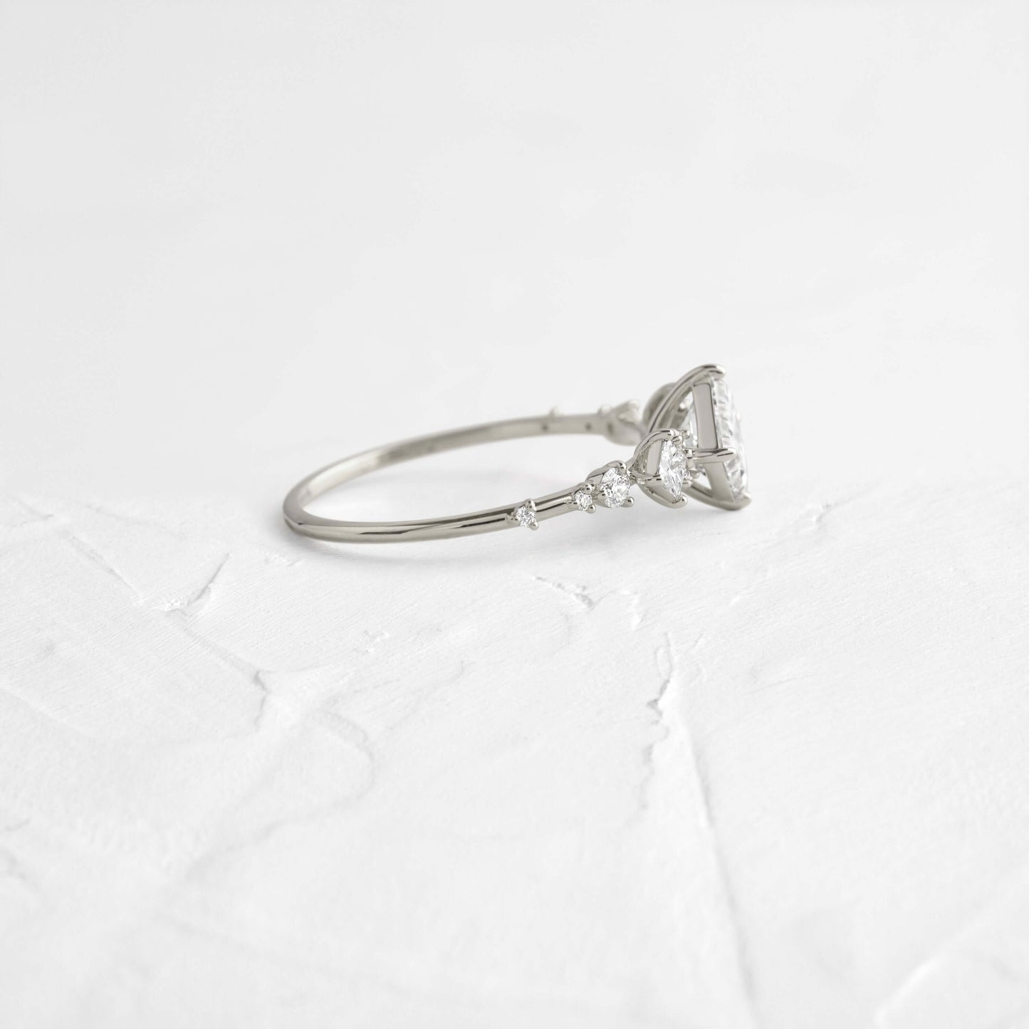 Cluster-Princess Lab Grown Diamond Engagement Ring
