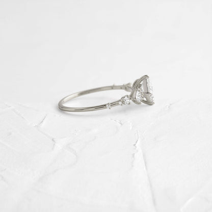 Cluster-Princess Lab Grown Diamond Engagement Ring