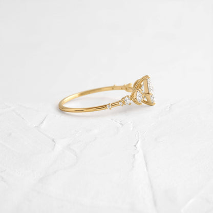 Cluster-Princess Lab Grown Diamond Engagement Ring