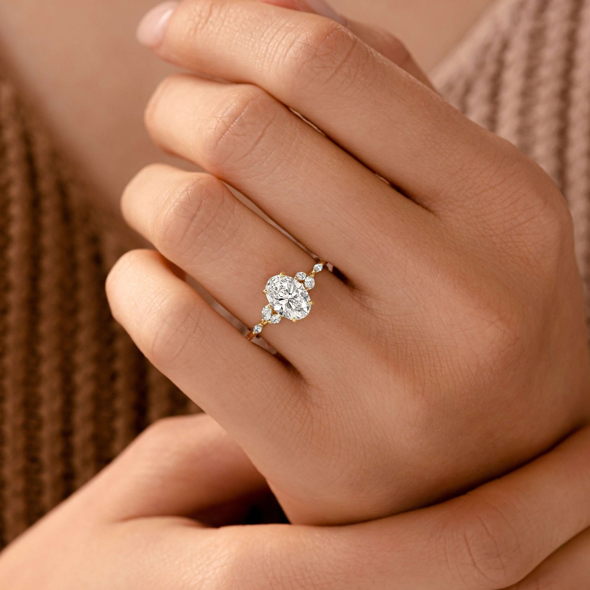 Solitaire-Oval Lab Grown Diamond Engagement Ring
