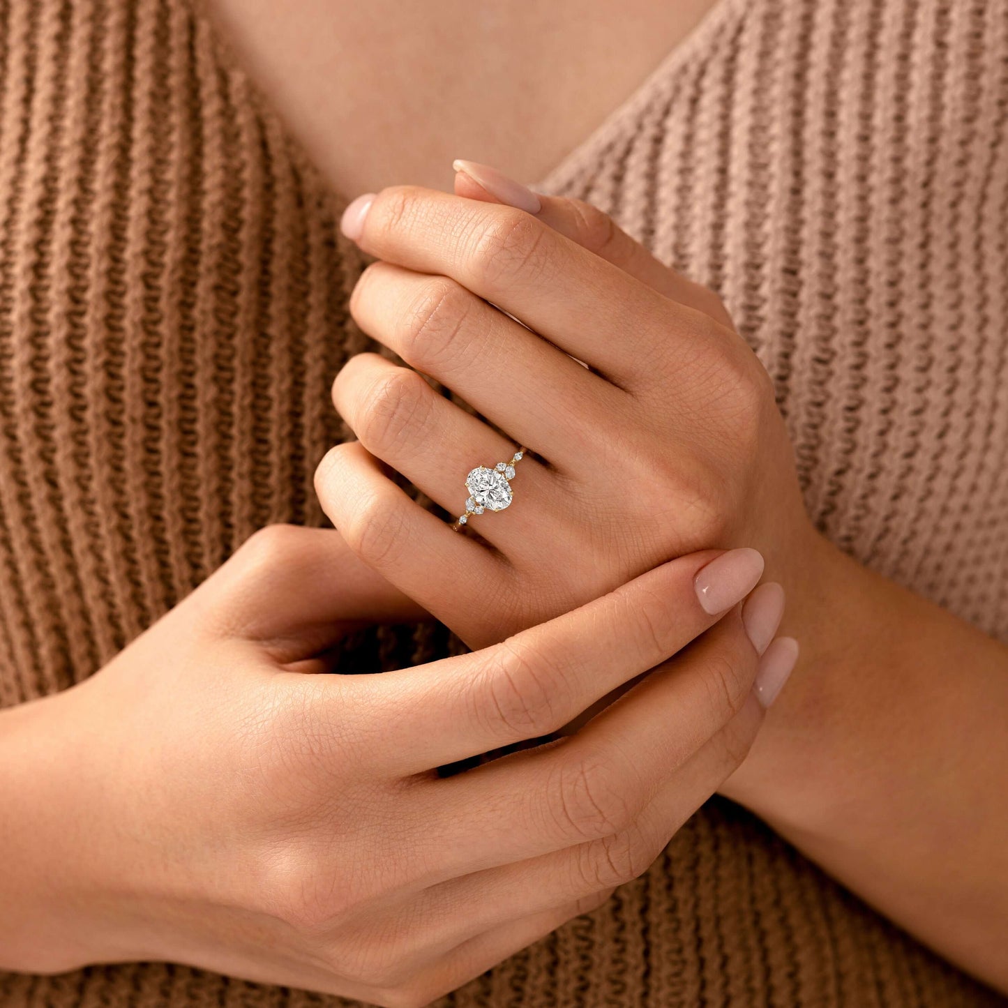 Solitaire-Oval Lab Grown Diamond Engagement Ring