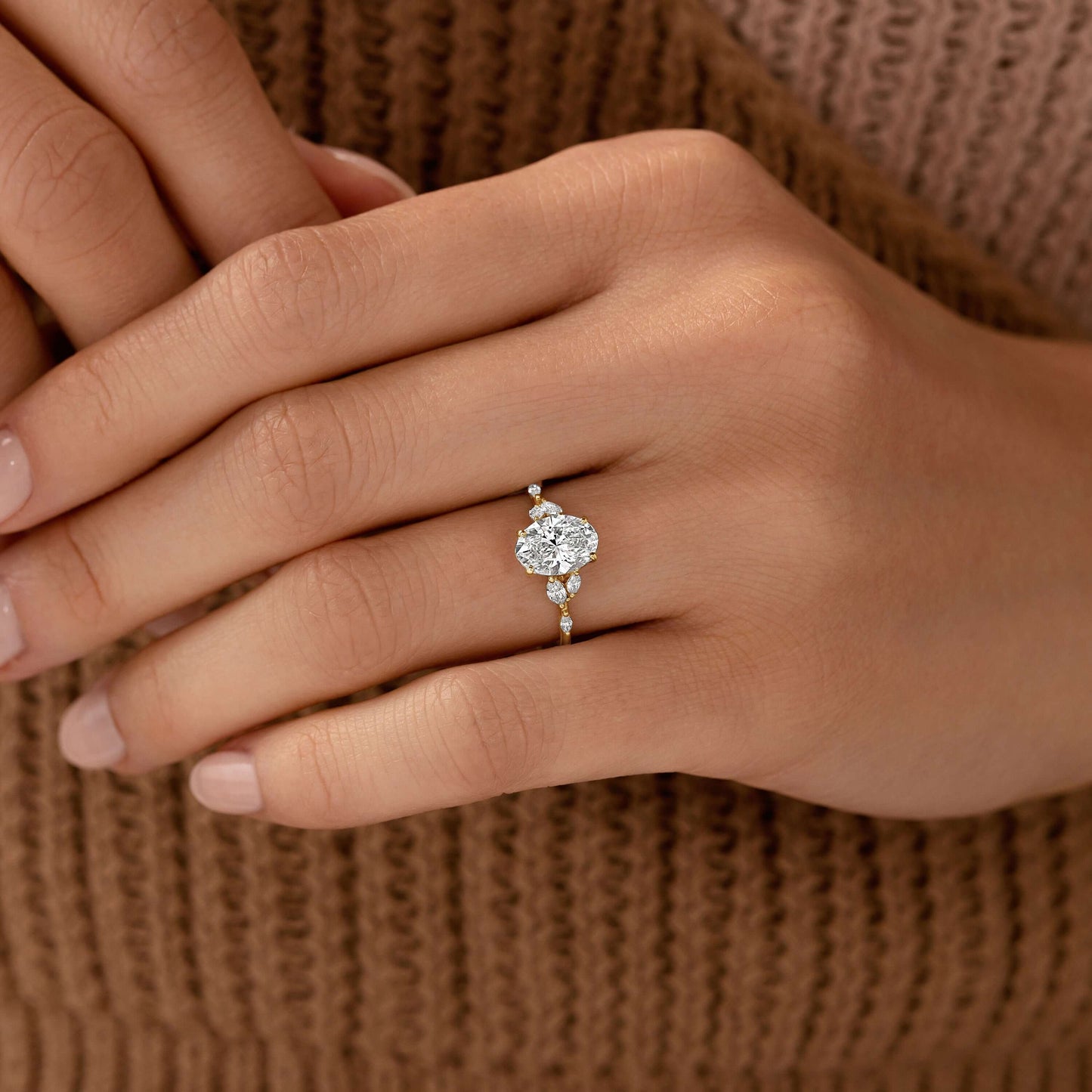 Solitaire-Oval Lab Grown Diamond Engagement Ring