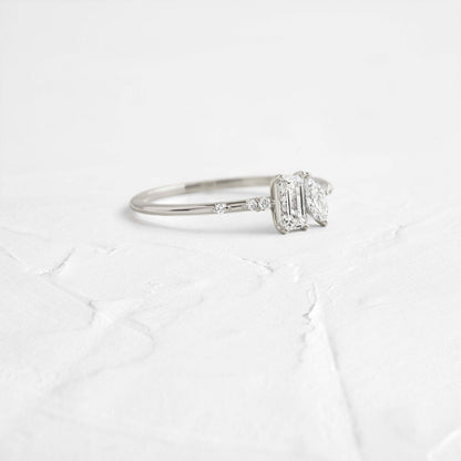Toi Et Moi-Emerald & Marquise Lab Grown Diamond Engagement Ring