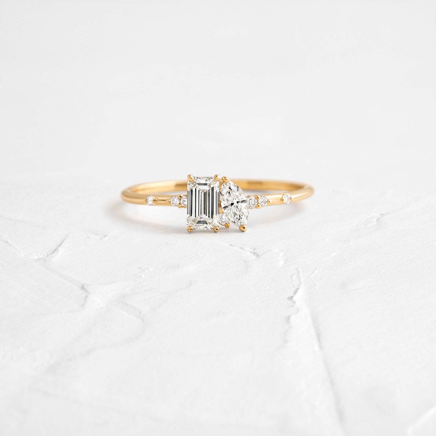 Toi Et Moi-Emerald & Marquise Lab Grown Diamond Engagement Ring