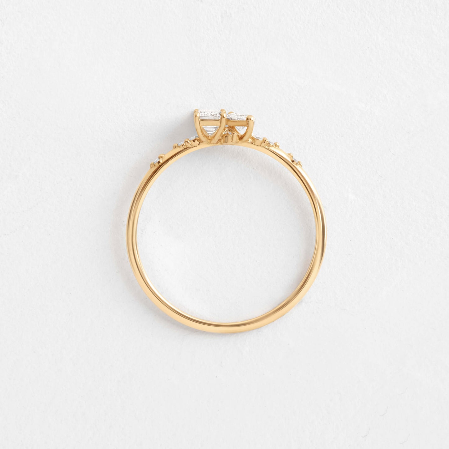 Toi Et Moi-Emerald & Marquise Lab Grown Diamond Engagement Ring