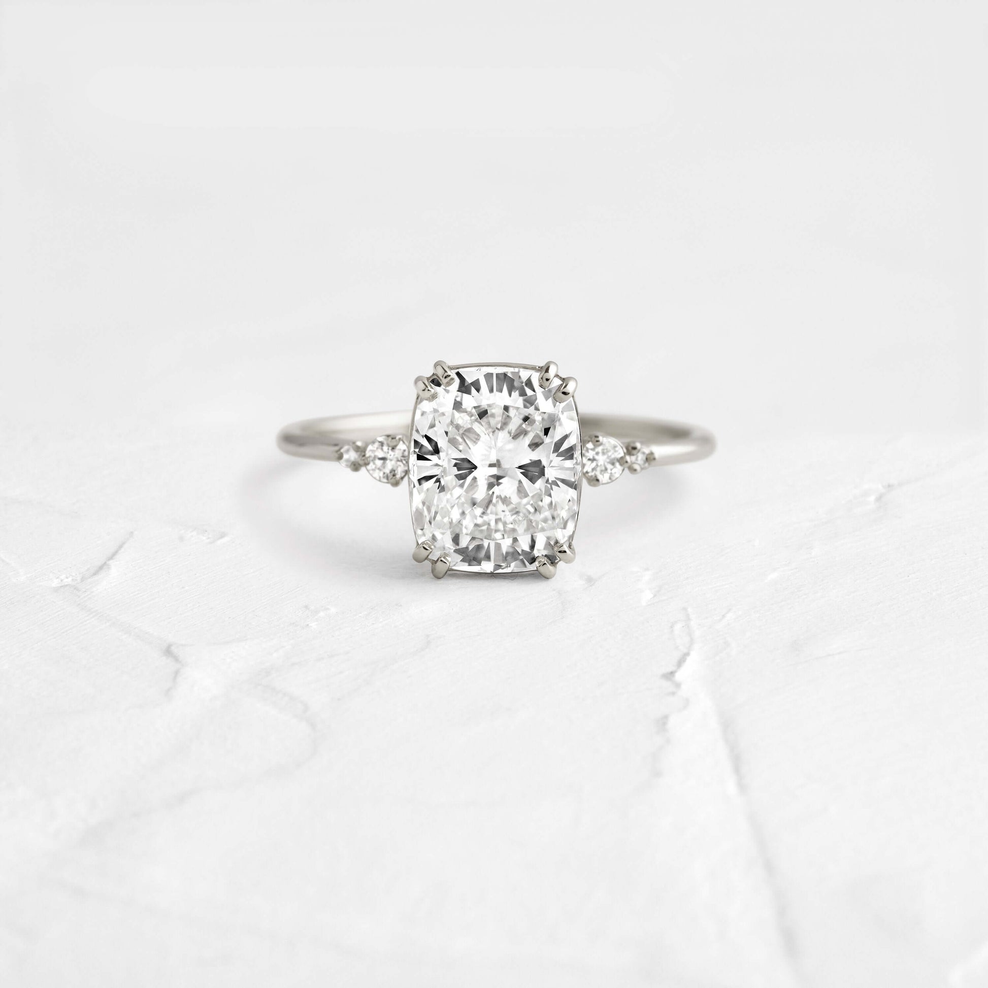 Cluster-Cushion Lab Grown Diamond Engagement Ring
