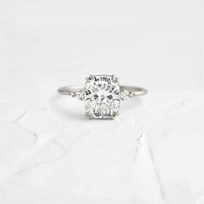 Cluster-Cushion Lab Grown Diamond Engagement Ring
