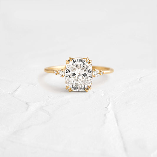 Cluster-Cushion Lab Grown Diamond Engagement Ring