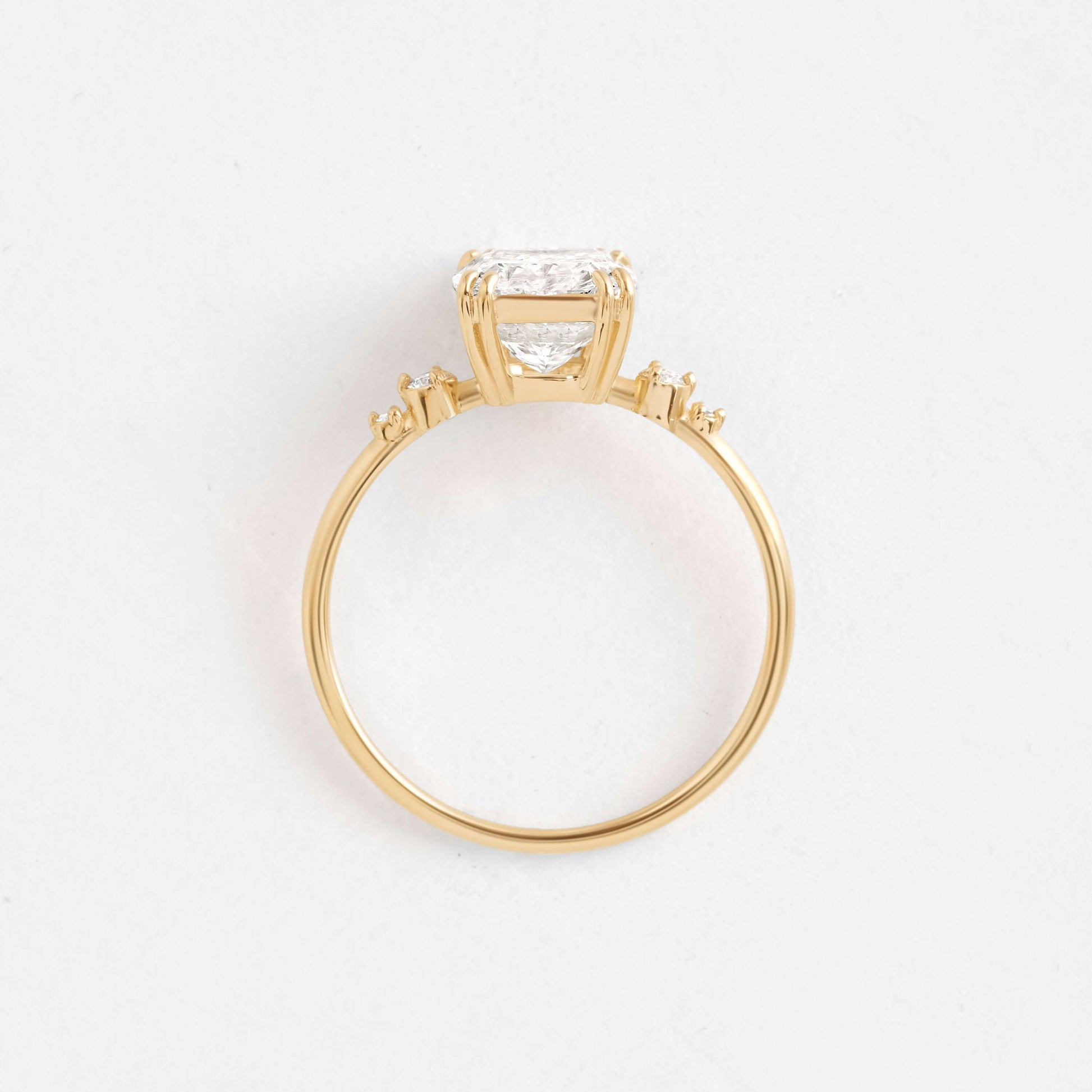 Cluster-Cushion Lab Grown Diamond Engagement Ring