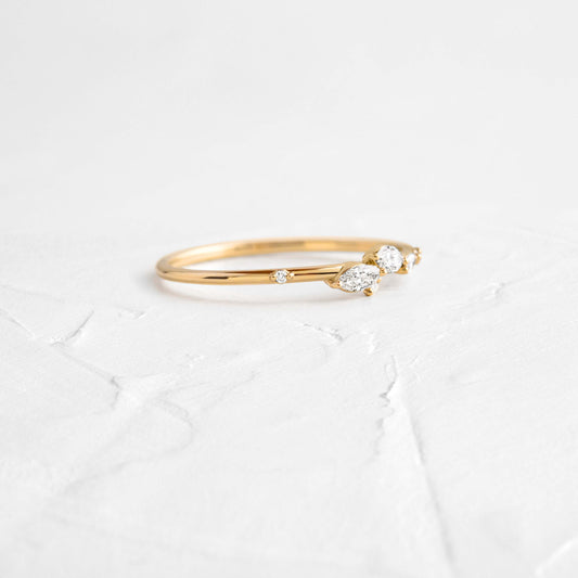 Cluster- 0.30 CT Marquise & Round Lab Grown Diamond Wedding Band