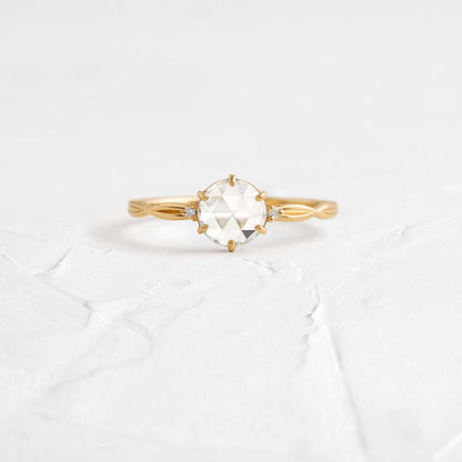 Criss Cross-Rose Cut Lab Grown Diamond Engagement Ring