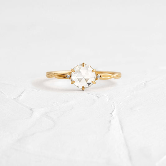Criss Cross-Rose Cut Lab Grown Diamond Engagement Ring