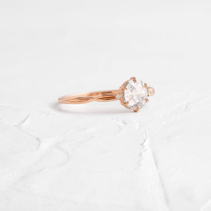 Criss Cross-Rose Cut Lab Grown Diamond Engagement Ring