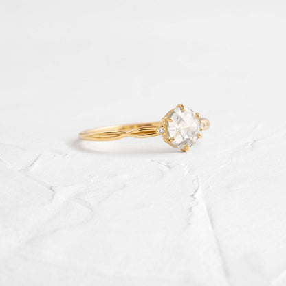Criss Cross-Rose Cut Lab Grown Diamond Engagement Ring