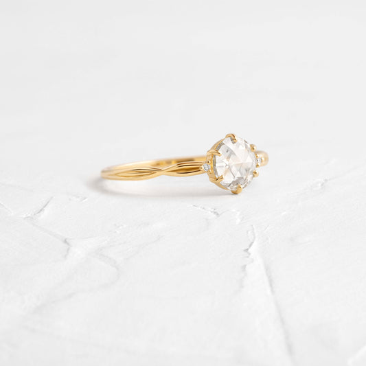 Criss Cross-Rose Cut Lab Grown Diamond Engagement Ring