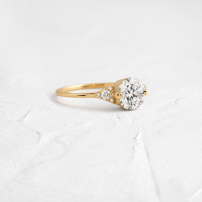 Cluster & Two Prong-Round Lab Grown Diamond Engagement Ring