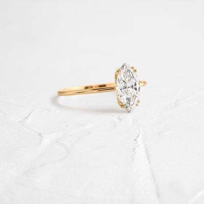Solitaire Double Prong-Marquise Lab Grown Diamond Engagement Ring