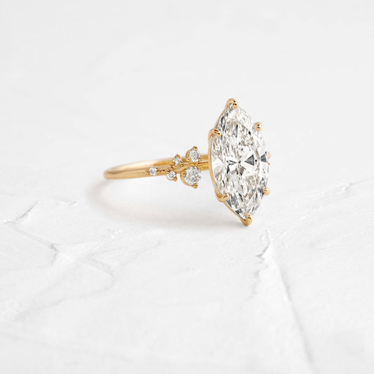 Cluster-Marquise Lab Grown Diamond Engagement Ring