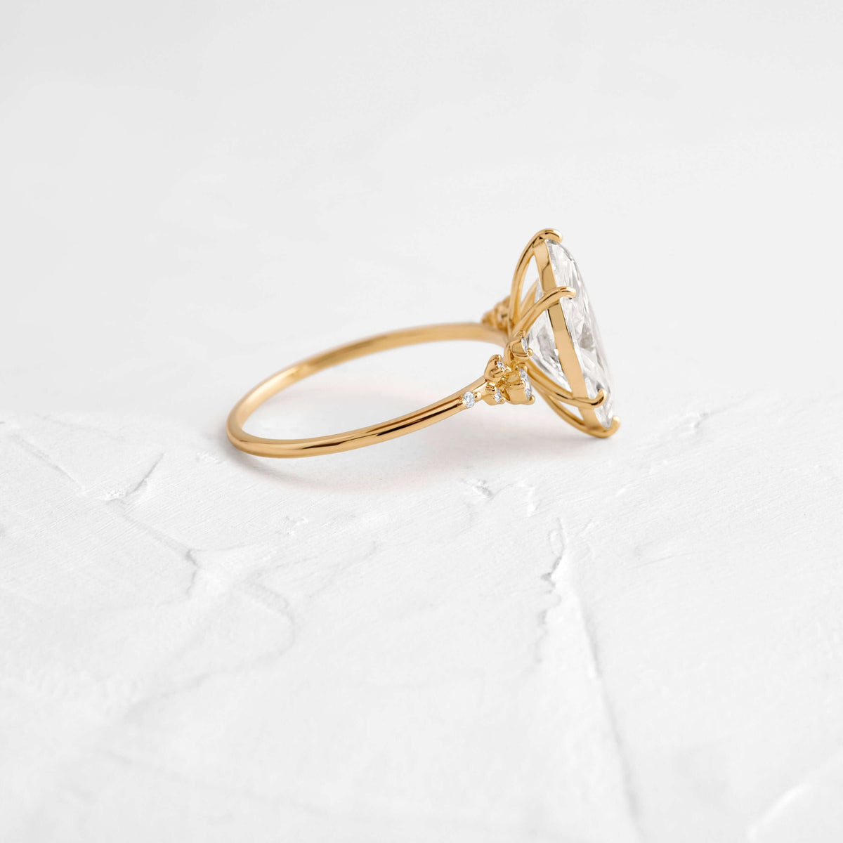 Cluster-Marquise Lab Grown Diamond Engagement Ring