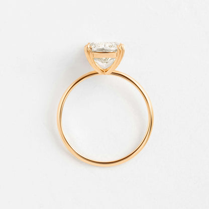 Solitaire Triple Prong-Elongated Cushion Lab Grown Diamond Engagement Ring