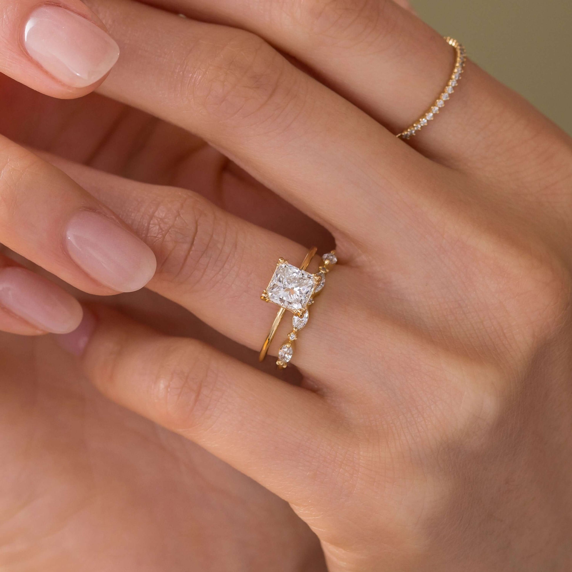 Solitaire Triple Prong-Princess Lab Grown Diamond Engagement Ring