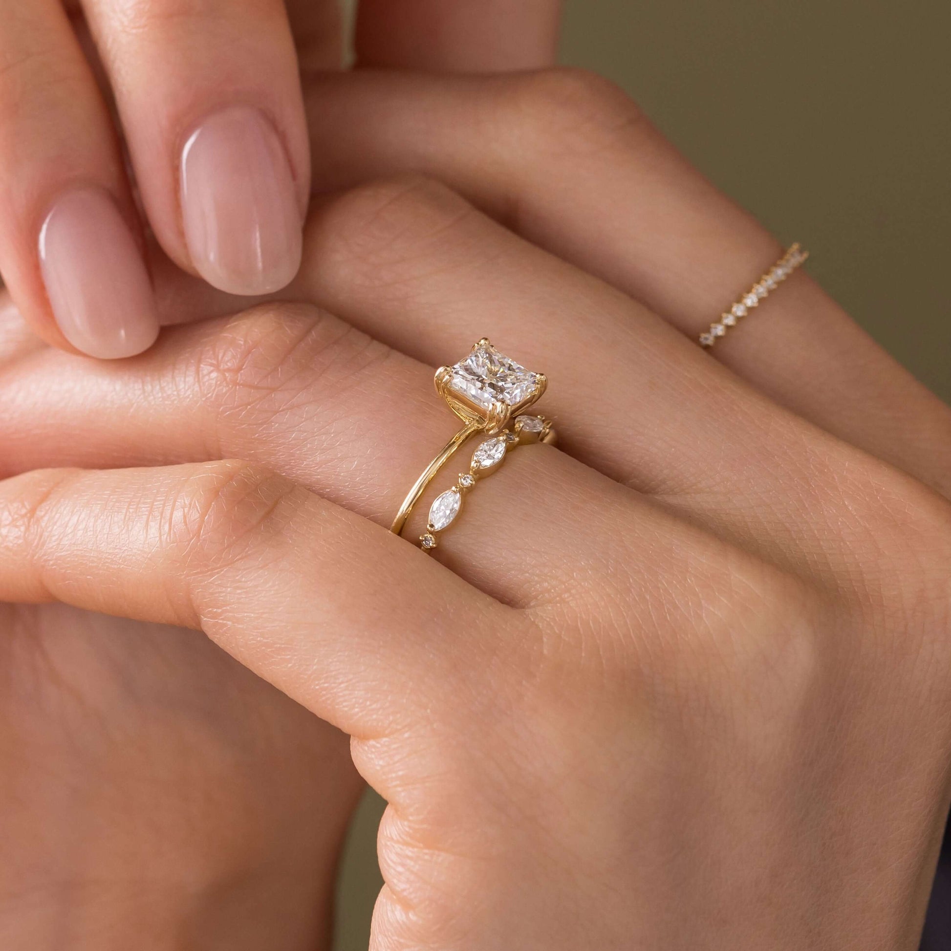 Solitaire Triple Prong-Princess Lab Grown Diamond Engagement Ring