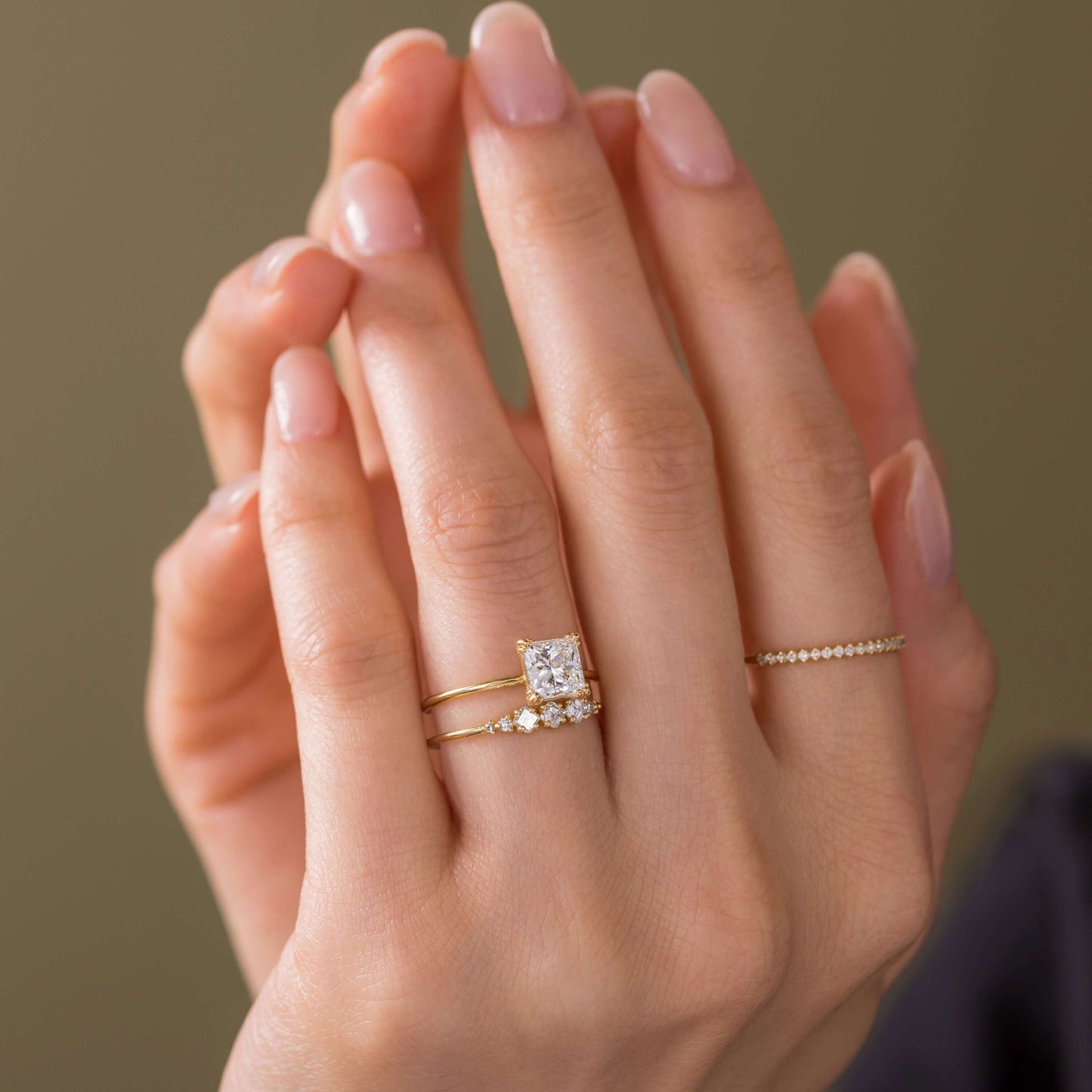 Solitaire Triple Prong-Princess Lab Grown Diamond Engagement Ring