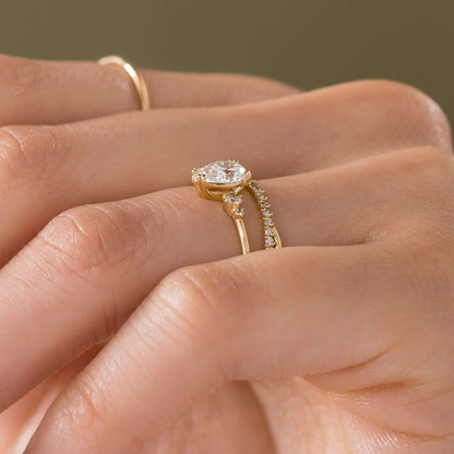 Cluster-Pear Lab Grown Diamond Engagement Ring