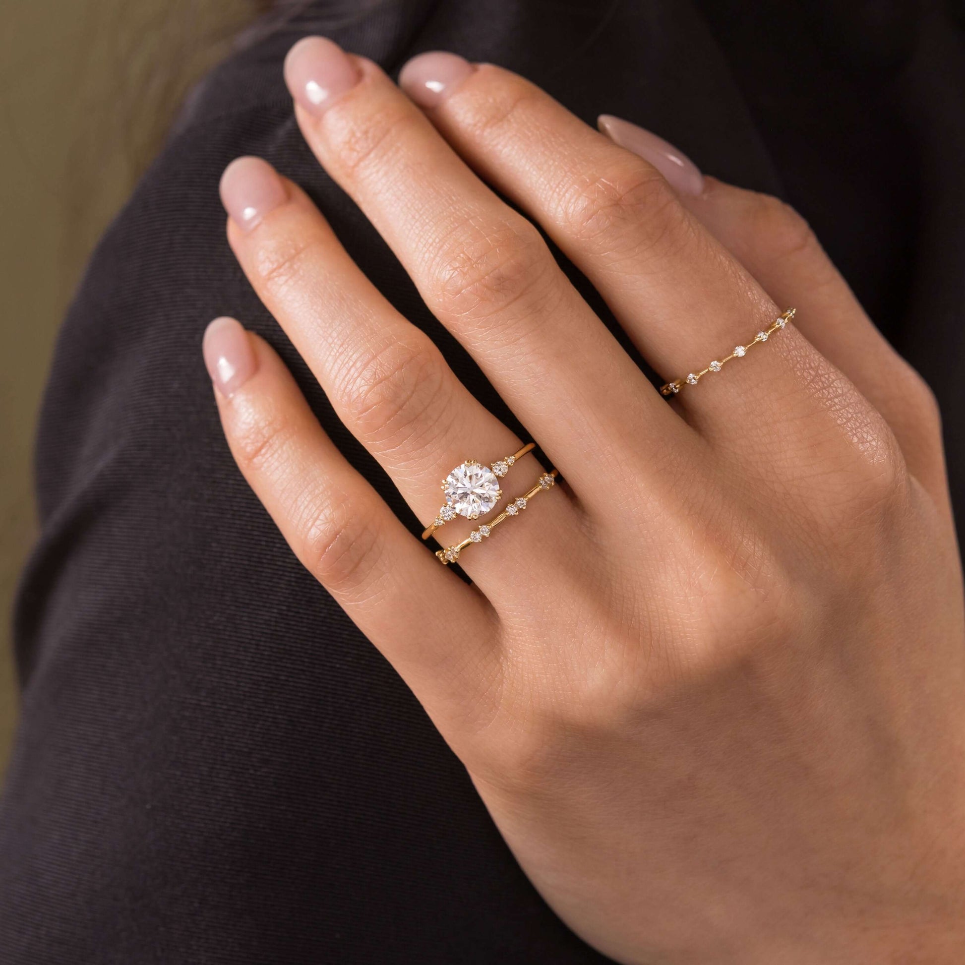 Cluster-Round Lab Grown Diamond Engagement Ring